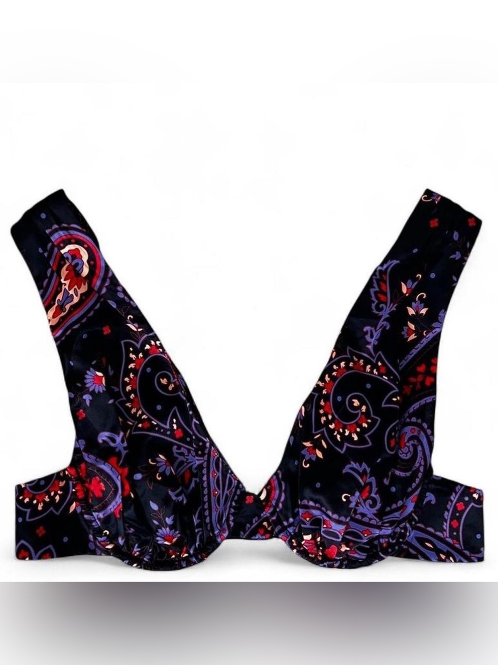 WeWoreWhat Paisley Underwire Bikini Top Women’s Small Black